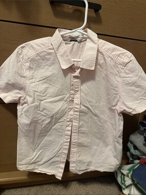 H&M Light Pink Short-Sleeve Button-Down Shirt